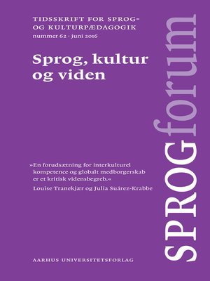 cover image of Sprog, kultur og viden